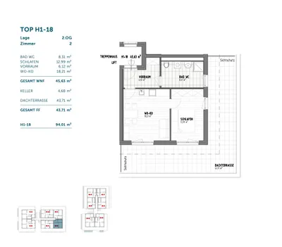 2-Zimmer-Wohnung kaufen in Graz – 45,63 m², € 250.980 – Bild 8 von 10