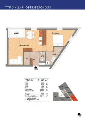 2-Zimmer-Wohnung mieten in Linz – 51,83 m², € 849 – Bild 25 von 25