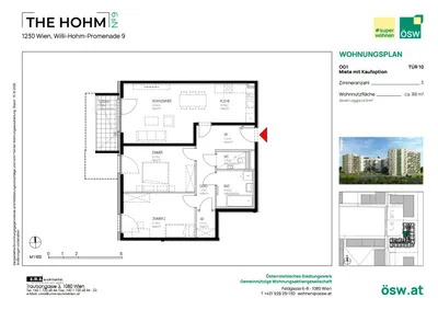 3-Zimmer-Wohnung mieten in Wien – 87,63 m², € 1.560 – Bild 2 von 5