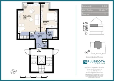 2-Zimmer-Wohnung mieten in Wien – 46,46 m², € 995 – Bild 13 von 14
