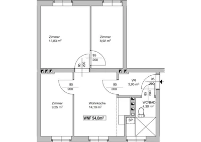 3-Zimmer-Wohnung mieten in Wiener Neustadt – 54 m², € 455 – Bild 5 von 5