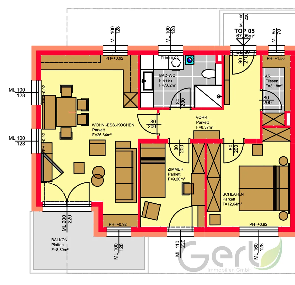 Erstbezug - Provisionsfrei: Exklusive 3 -Zimmer-Balkonwohnung in Thalgau - Widok 3