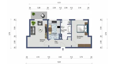 2-Zimmer-Wohnung mieten in Zell am See – 60 m², € 812 – Bild 2 von 9