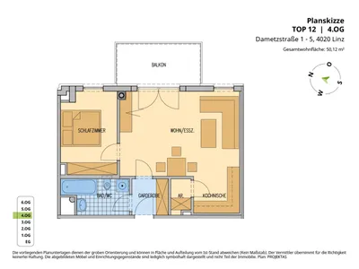 2-Zimmer-Wohnung mieten in Linz – 50,12 m², € 890 – Bild 11 von 11