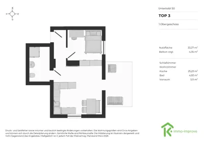 Wohnung mieten in Klagenfurt Land – 33,27 m², € 748 – Bild 11 von 11
