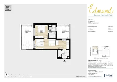 2-Zimmer-Wohnung kaufen in Wien – 44,66 m², € 315.000 – Bild 7 von 12