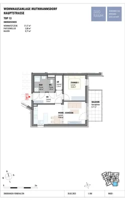 2-Zimmer-Wohnung mieten in Wiener Neustadt Land – 51,57 m², € 628 – Bild 2 von 2