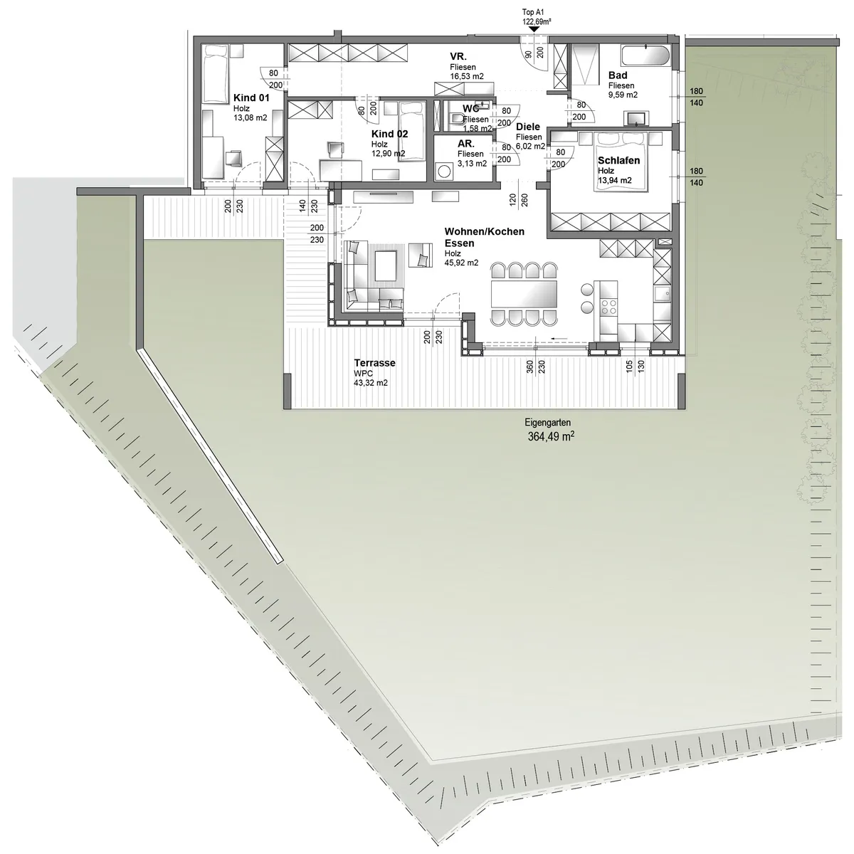 Nur 15 Min. nach Linz - Kirchschlag - traumhafte Gartenwohnung inkl. 2 Carport-Stellplätzen! - Ansicht 2