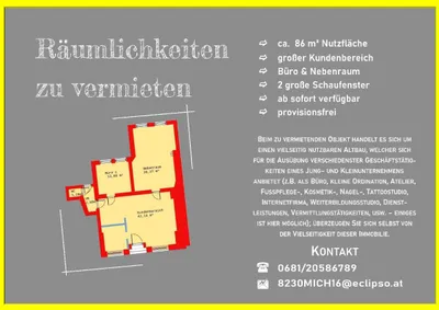 Gewerbeimmobilie mieten in Hartberg-Fürstenfeld – 86 m², € 720