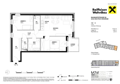 3-Zimmer-Wohnung kaufen in Gänserndorf – 70,03 m², € 349.800 – Bild 3 von 3