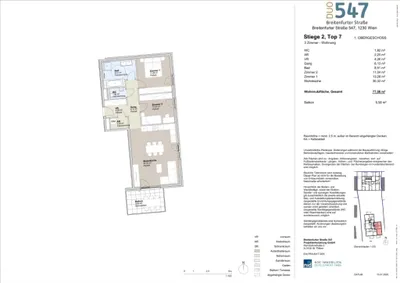 3-Zimmer-Wohnung kaufen in Wien – 77,56 m², € 549.000 – Bild 1 von 7