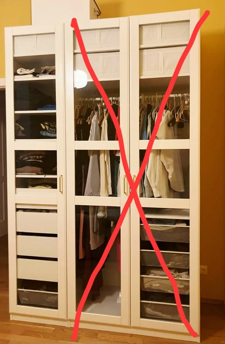 IKEA PAX Kleiderschrank mit Glastür - Weiß, € 100,- (1050 Wien)