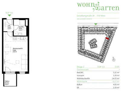 1-Zimmer-Wohnung mieten in Wien – 32,55 m², € 682 – Bild 3 von 3