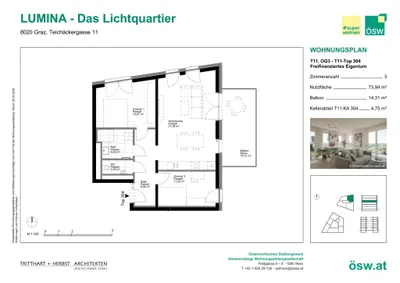 3-Zimmer-Wohnung kaufen in Graz – 73,94 m², € 337.000 – Bild 2 von 11