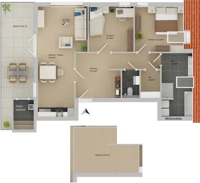 3-Zimmer-Wohnung mieten in Graz-Umgebung – 84 m², € 1.390 – Bild 11 von 11