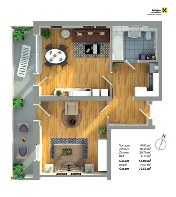 2-Zimmer-Wohnung kaufen in Tamsweg – 58 m², € 295.000 – Bild 5 von 5