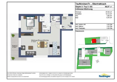2-Zimmer-Wohnung mieten in Grieskirchen – 57 m², € 804 – Bild 2 von 17