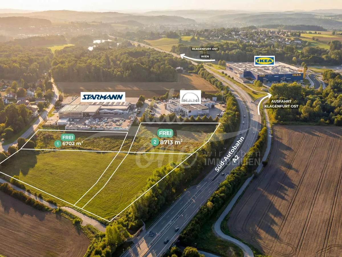 Gewerbegrundstück auf Pacht in Frequenzlage Klagenfurt Ost - direkt an der A2 Südautobahn - Ansicht 2