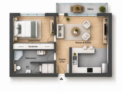 Hochwertig möblierte 2-Zimmer-Wohnung mit Balkon nahe Hauptbahnhof / Sonnwendviertel – Bild 3