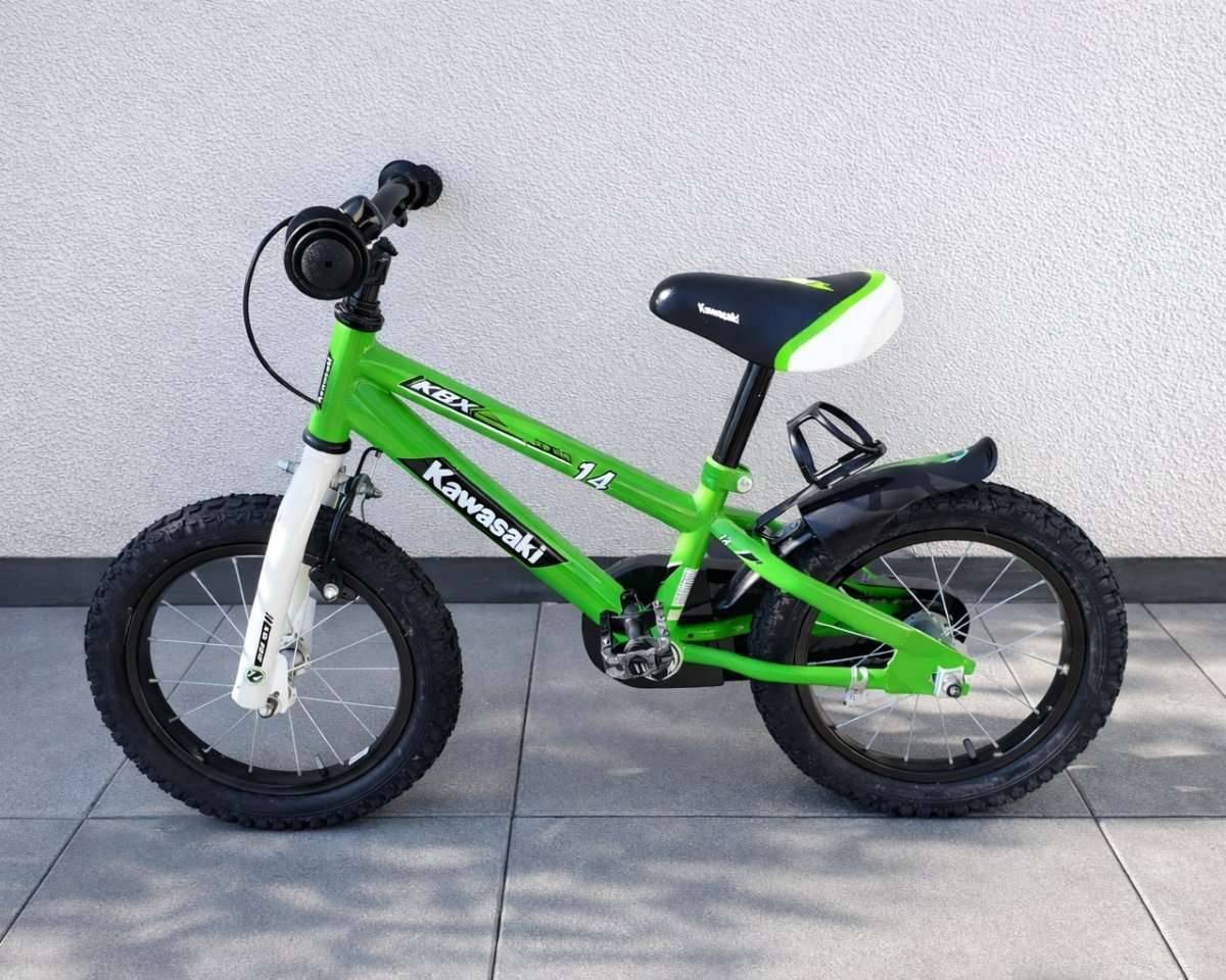 Kawasaki 14 Zoll Kinderfahrrad Grn - mit Schutzblech & Flaschenhalter,   60,- (3121 Karlstetten) - willhaben