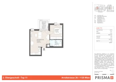 2-Zimmer-Wohnung kaufen in Wien – 42,17 m², € 287.755 – Bild 5 von 5