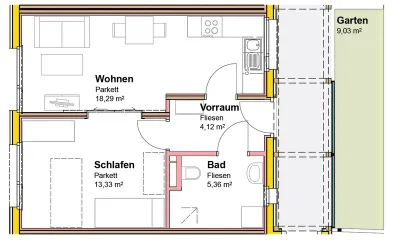 2-Zimmer-Wohnung mieten in Bruck-Mürzzuschlag – 41,11 m², € 439 – Bild 8 von 8
