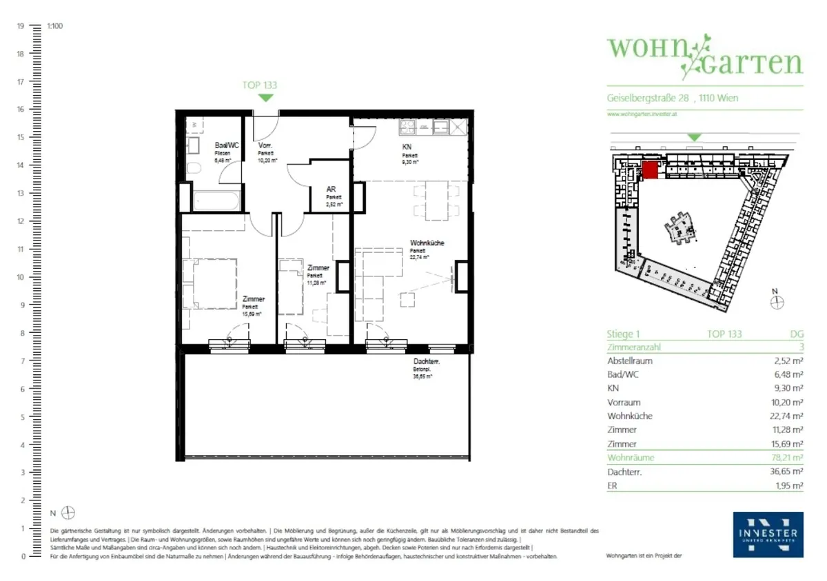 3-Zimmer-Wohnung mit Terrasse, 78 m², Simmering, Simmering