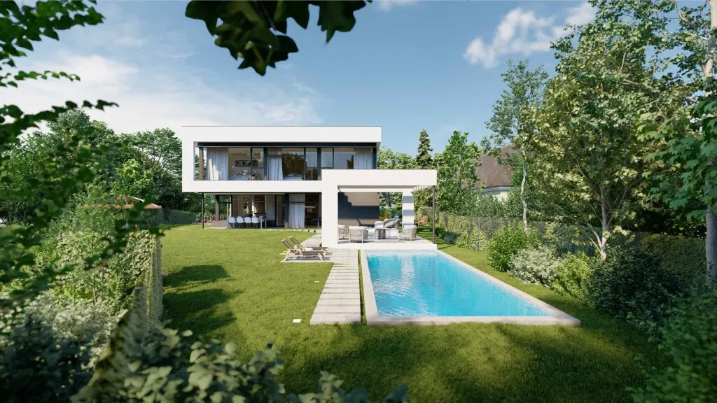 BAUBEWILLIGTES Grundstück in Traumlage Nähe Wien! I Einreichpläne bereits vorhanden I Villa mit 5 Zimmern möglich I Pool und Sauna I Garage - Ansicht 2