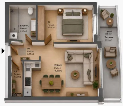 2-Zimmer-Wohnung kaufen in Klagenfurt – 38,89 m², € 159.900 – Bild 8 von 8