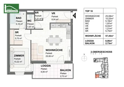 2-Zimmer-Wohnung mieten in Sankt Pölten – 57,45 m², € 949 – Bild 18 von 18