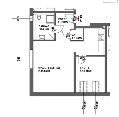2-Zimmer-Wohnung mieten in Steyr – 56,44 m², € 616 – Bild 8 von 8