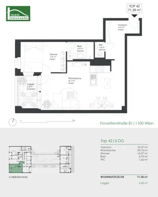 2-Zimmer-Wohnung mieten in Wien – 71,58 m², € 1.135 – Bild 12 von 12