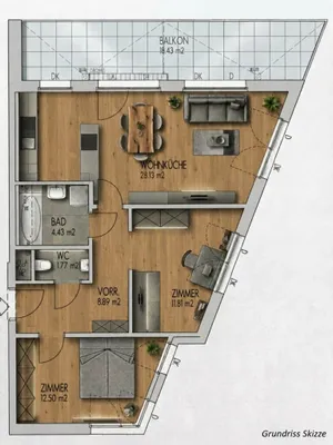 3-Zimmer-Wohnung kaufen in Wien – 68 m², € 359.000 – Bild 20 von 21