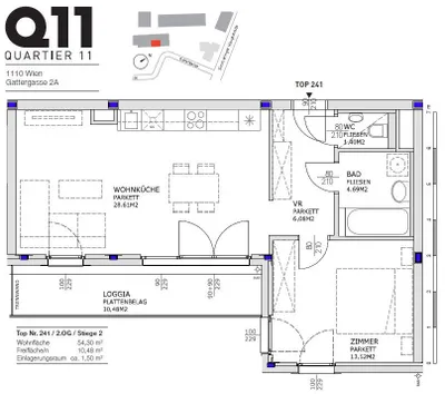 2-Zimmer-Wohnung mieten in Wien – 54,3 m², € 1.099 – Bild 13 von 14
