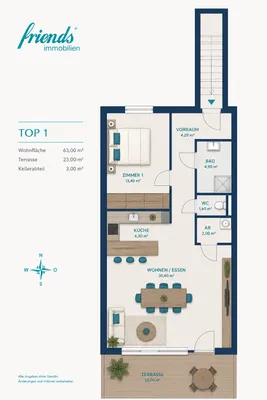 2-Zimmer-Wohnung kaufen in Mödling – 63,28 m², € 269.000 – Bild 11 von 12
