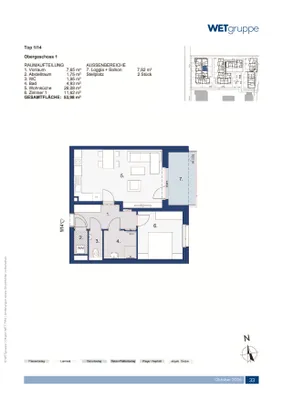 2-Zimmer-Wohnung mieten in Sankt Pölten Land – 53,98 m², € 663 – Bild 2 von 2