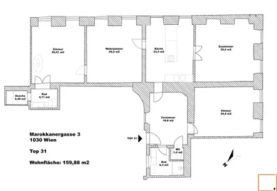 4-Zimmer-Wohnung mieten in Wien – 160 m², € 3.646 – Bild 21 von 23