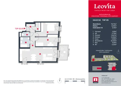 3-Zimmer-Wohnung kaufen in Bruck an der Leitha – 78,79 m², € 369.000 – Bild 3 von 17