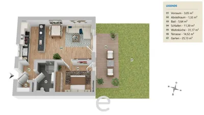 2-Zimmer-Wohnung kaufen in Wels-Land – 52,57 m², € 259.000 – Bild 19 von 22