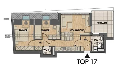 3-Zimmer-Wohnung mit Terrasse & Klima - zu mieten in 1100 Wien Oberlaa – Bild 2