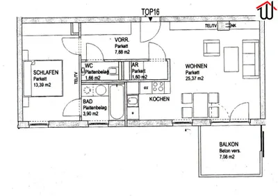 2-Zimmer-Wohnung mieten in Wien – 54 m², € 1.100 – Bild 8 von 9