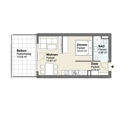 1-Zimmer-Wohnung kaufen in Villach Land – 36 m², € 239.900 – Bild 2 von 5