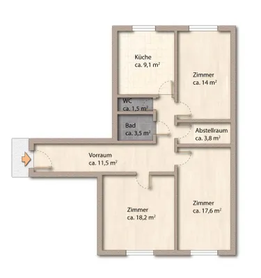 3-Zimmer-Wohnung kaufen in Wien – 79 m², € 275.000 – Bild 8 von 14