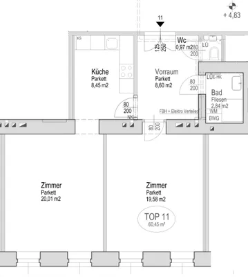 2-Zimmer-Wohnung mieten in Wien – 60,45 m², € 939 – Bild 11 von 11