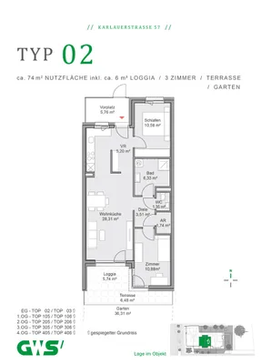 3-Zimmer-Wohnung mieten in Graz – 67,94 m², € 923 – Bild 5 von 5