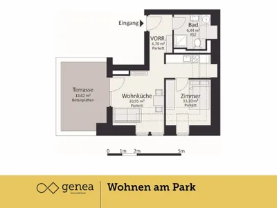 2-Zimmer-Wohnung kaufen in Graz – 45,23 m², € 329.000 – Bild 2 von 4
