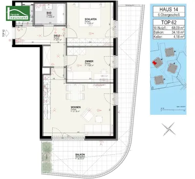 3-Zimmer-Wohnung mieten in Graz – 68,09 m², € 1.189 – Bild 20 von 20