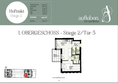 2-Zimmer-Wohnung mieten in Wien – 44 m², € 1.150 – Bild 48 von 50