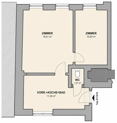 2-Zimmer-Wohnung kaufen in Wien – 43 m², € 156.000 – Bild 6 von 6