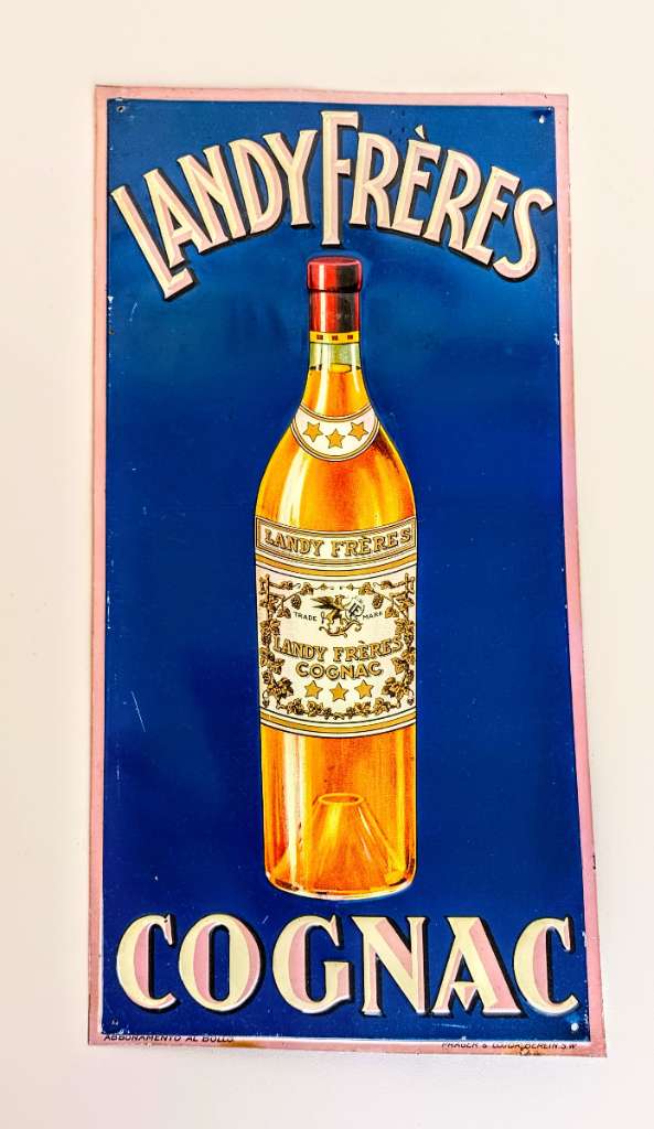 Landy Fréres Cognac von 1929 - Blechschild kein Emailschild